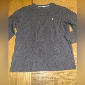 Polo Ralph Lauren Sleepwear Gray Waffle Knit Long Sleeve Shirt Mens Sz XL Lounge